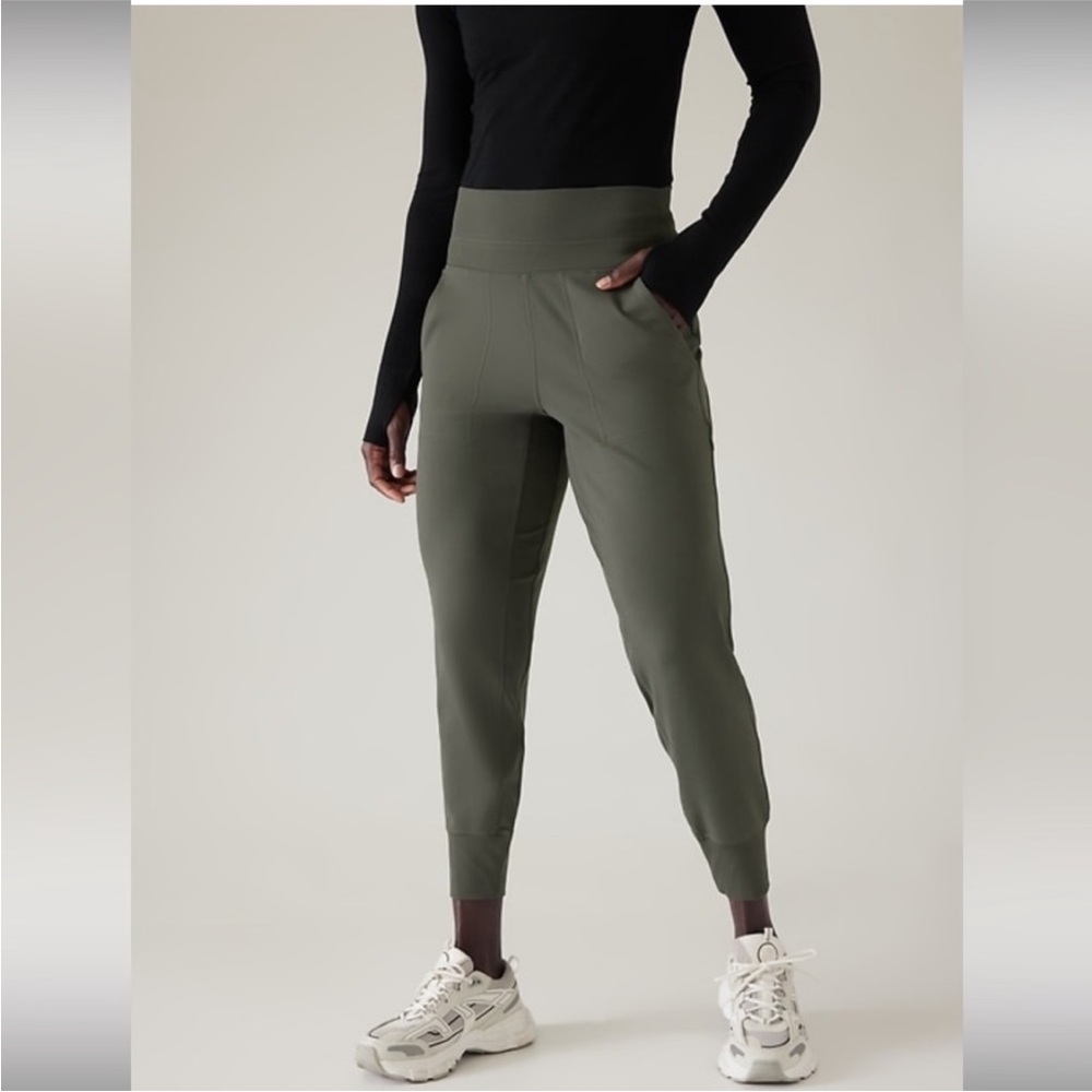 Athleta Olive Green High-Waist Joggers